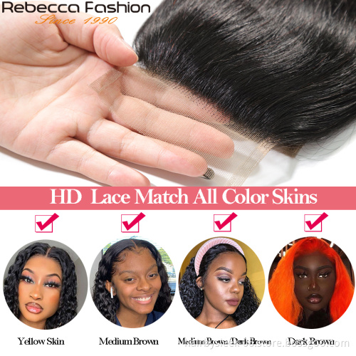 Rebecca Fashion cheap 10A grade Brazilian DEEP WAVE Hair Bundles With 4X4 Closure 100% virgin human hair human hair extension